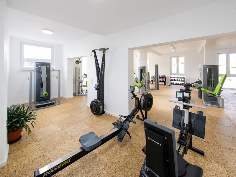 Cardio-Bereich mit Rudergerät, Ski-Ergometer und Fahrradergometer